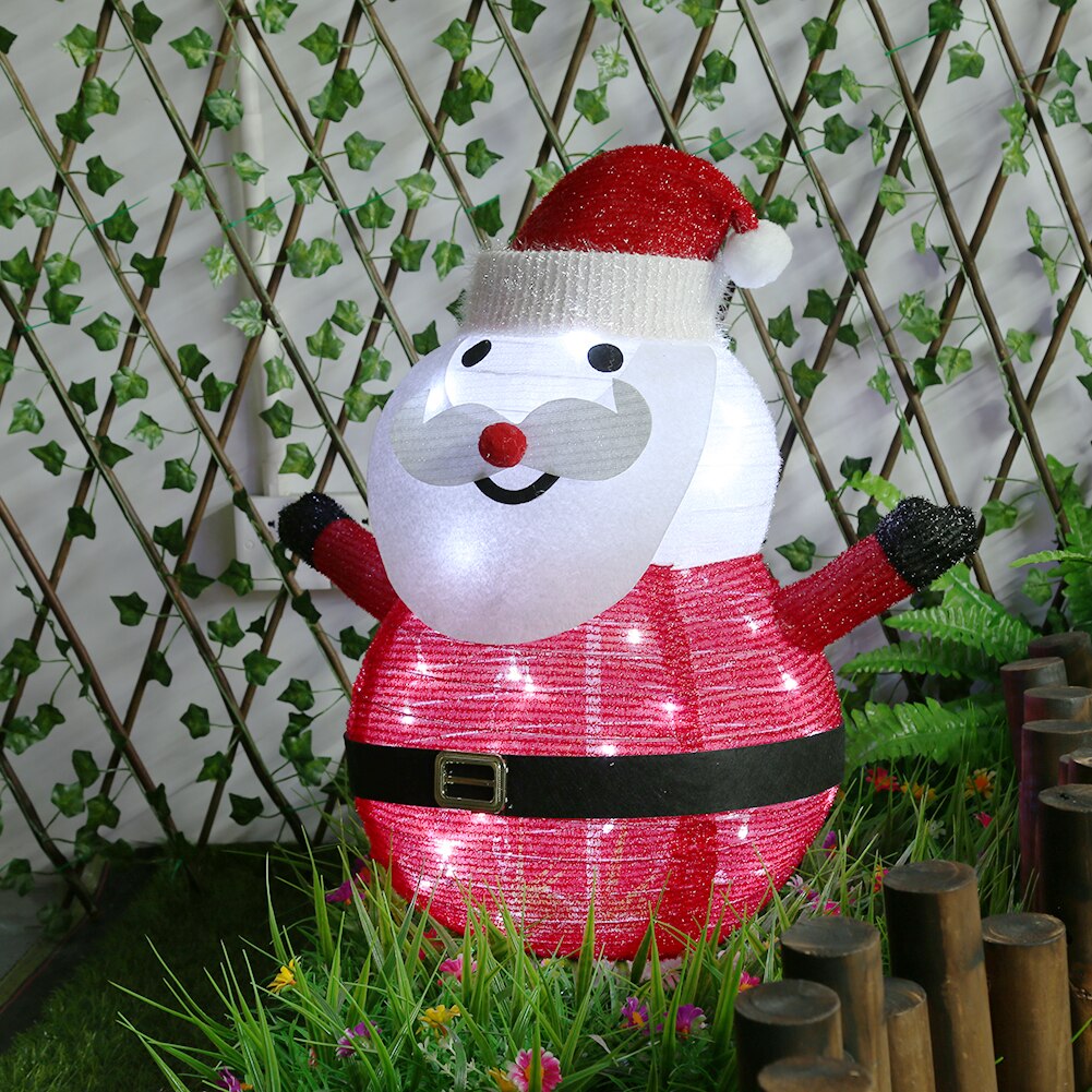 40 LED Lawn Lamp Foldable Outdoors Waterproof Christmas Decoration Snowman Lantern Night Light for Home Garden Xmas Decoration