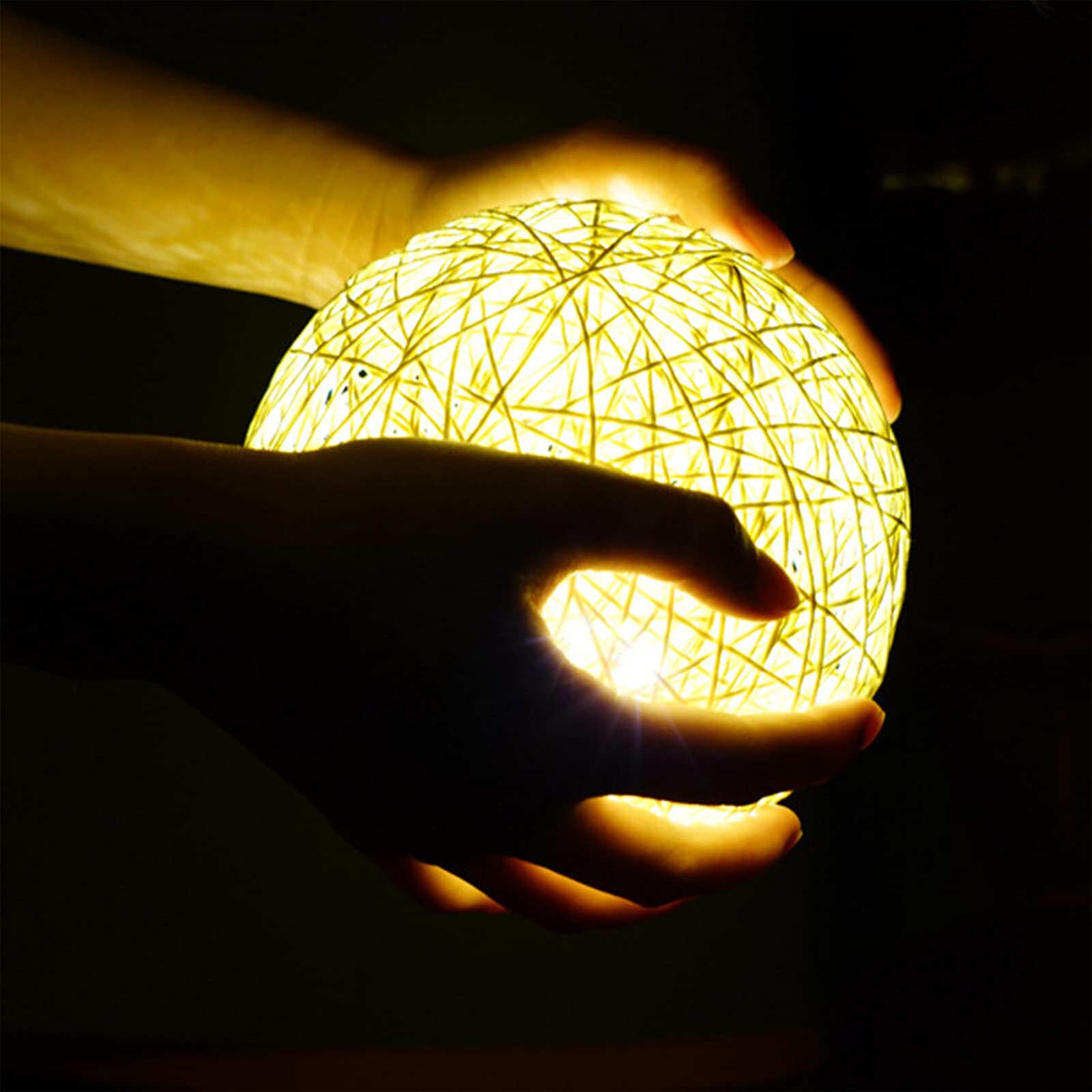 Sheep LED Night Light Bedside Moon Lamp Hand-woven Lampshade Cute Sleep Christmas Decoration Animals Night lamp for