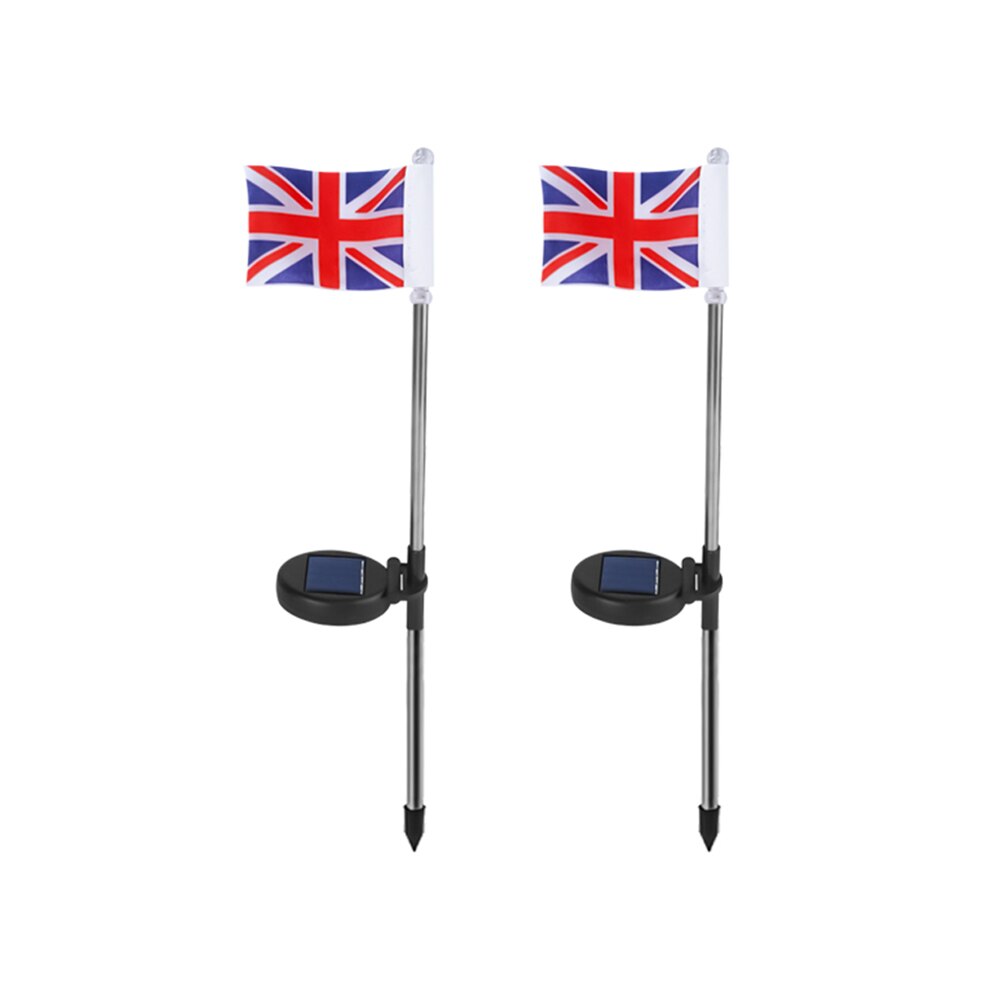 2pcs Solar American Flag Light Garden Lawn Light Garden Decor 2 Led Lamp Lawn Decorative Lights Independence Day Limited Edition