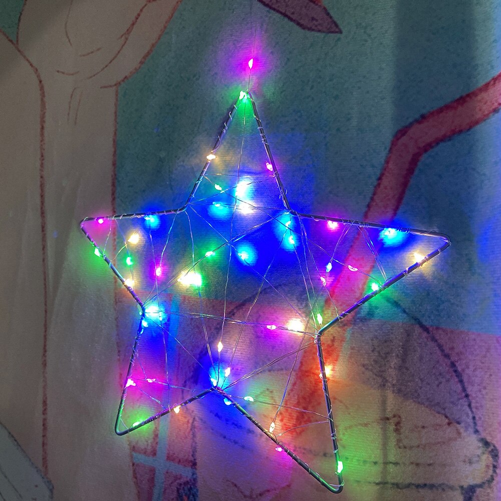 5m 50 LED Christmas Star String Light Lamp Wrought Iron Bedroom Lighting Holiday Wedding Party Outdoor Indoor Garden Decoration