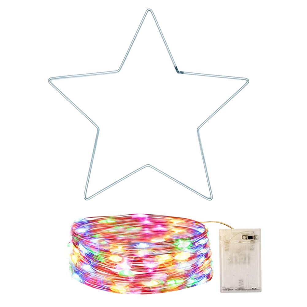 5m 50 LED Christmas Star String Light Lamp Wrought Iron Bedroom Lighting Holiday Wedding Party Outdoor Indoor Garden Decoration