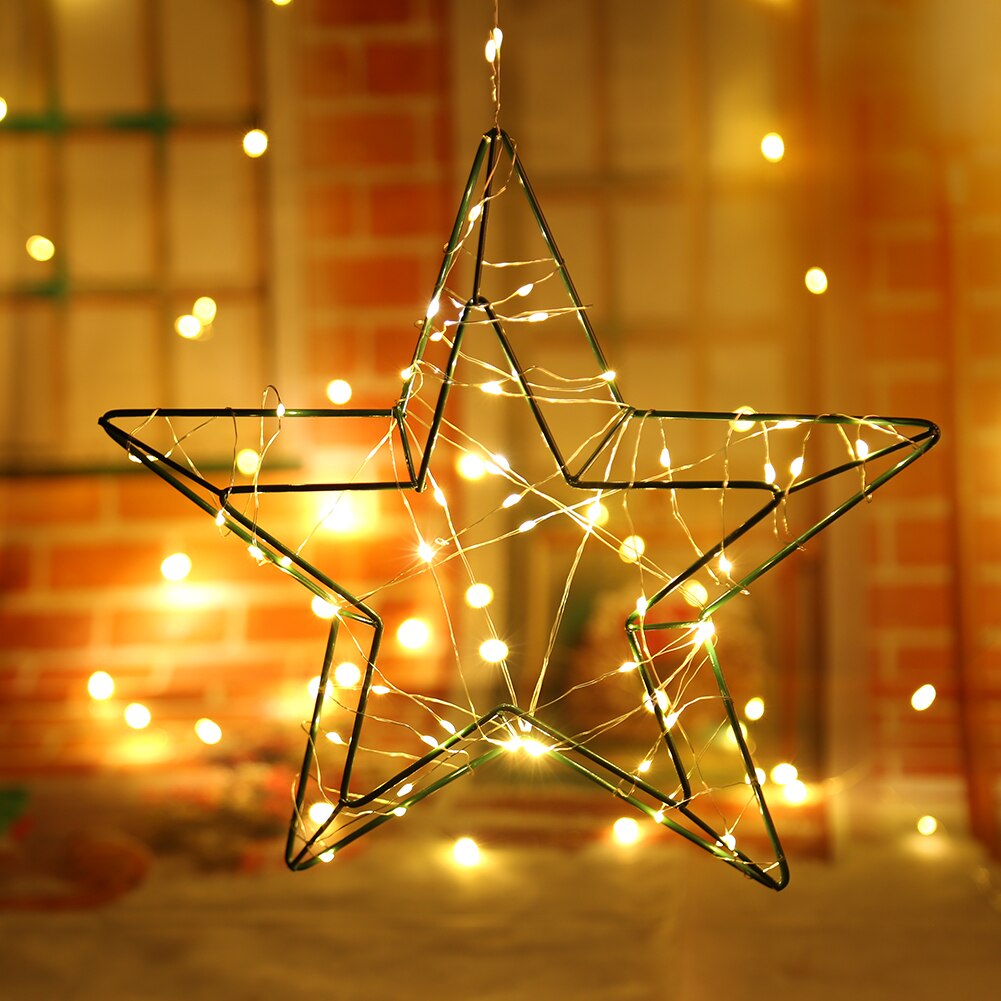 5m 50 LED Fairy String Night Lights Wrought Iron Christmas Wedding Garland Lamp for Indoor Outdoor Garden Decoration Lighting