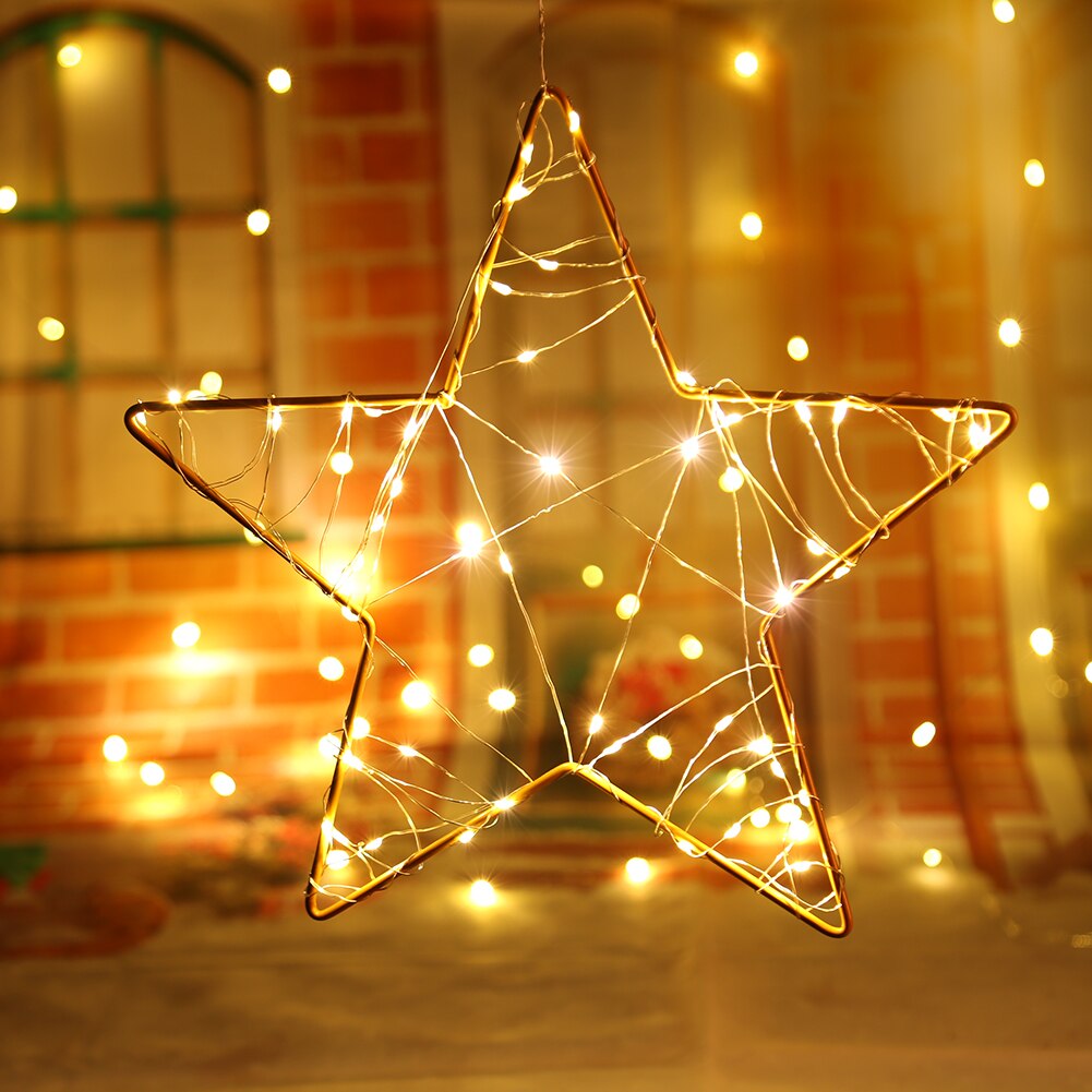 5m 50 LED Fairy String Night Lights Wrought Iron Christmas Wedding Garland Lamp for Indoor Outdoor Garden Decoration Lighting