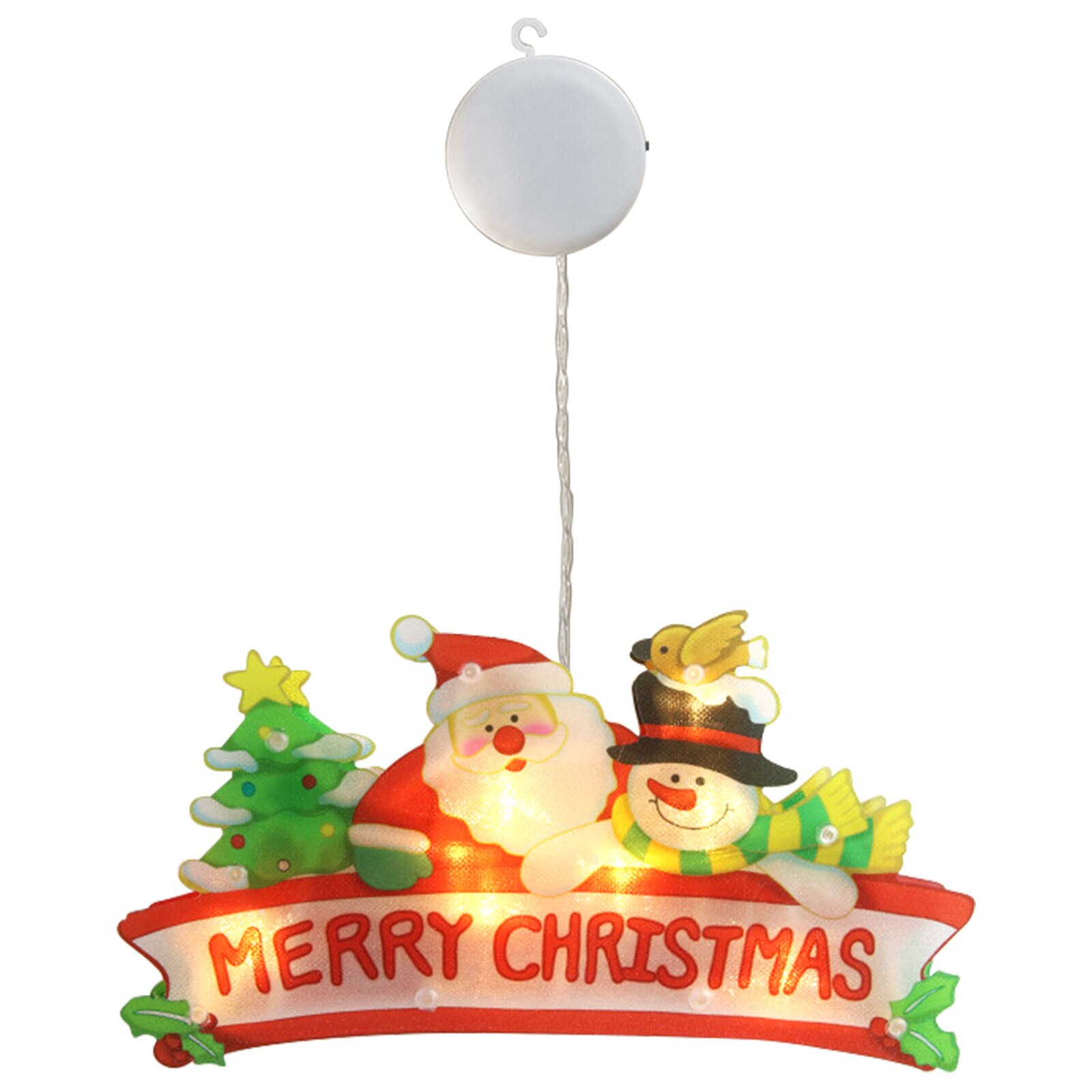 LED Christmas Decoration Lights Santa Claus Snowman Elk Shape Window Suction Cup Lights New Year Xmas Navidad Holiday Home Decor