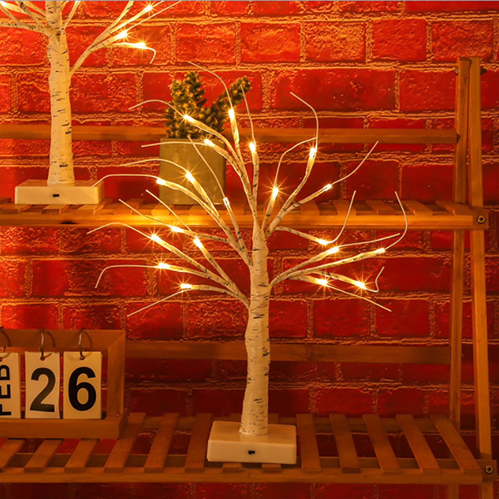 Led Fairy Night Light LED Birch Tree Night Lamp Battery USB Operated Bedside Lamp For Room Desk Holiday Christmas Lighting Decor