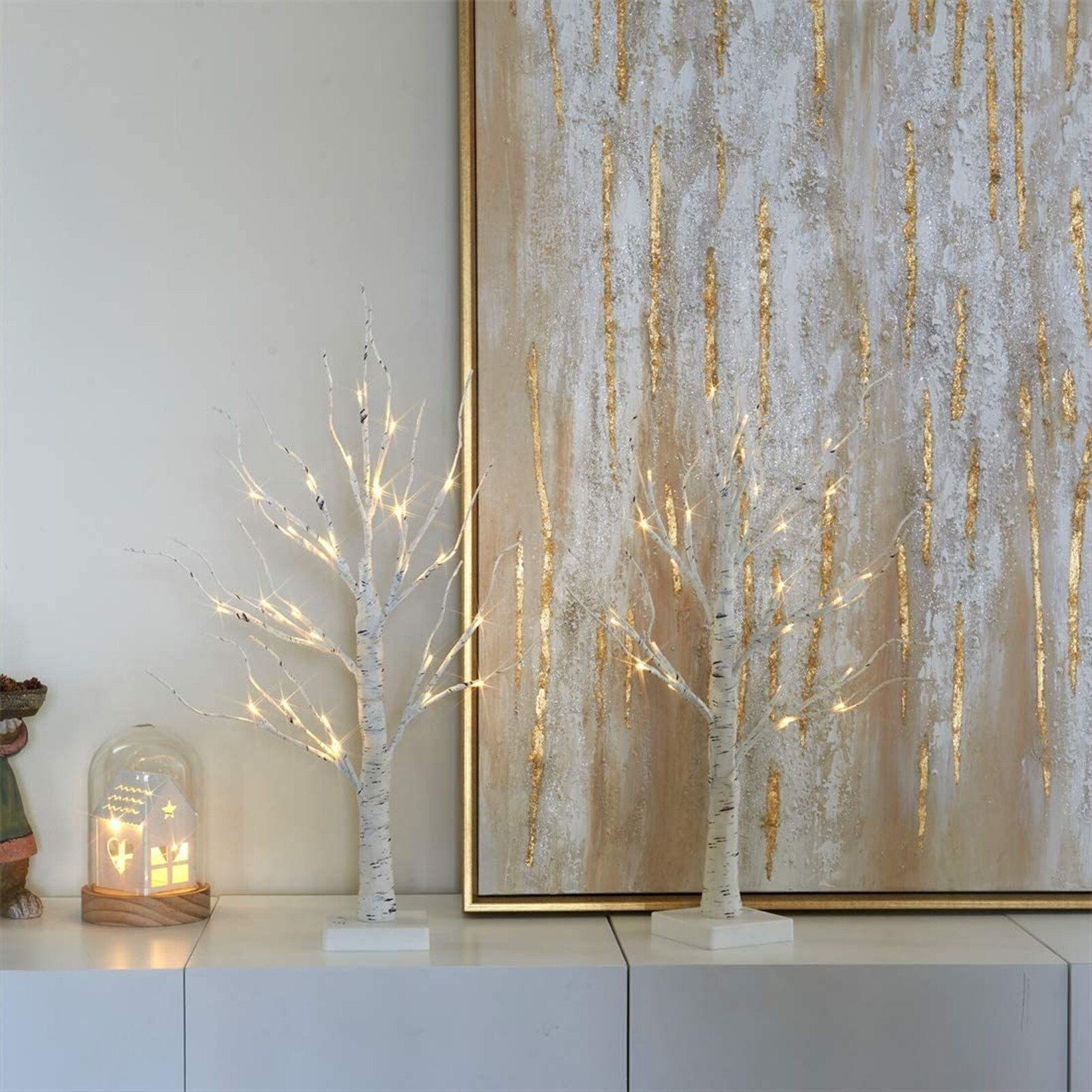 Led Fairy Night Light LED Birch Tree Night Lamp Battery USB Operated Bedside Lamp For Room Desk Holiday Christmas Lighting Decor