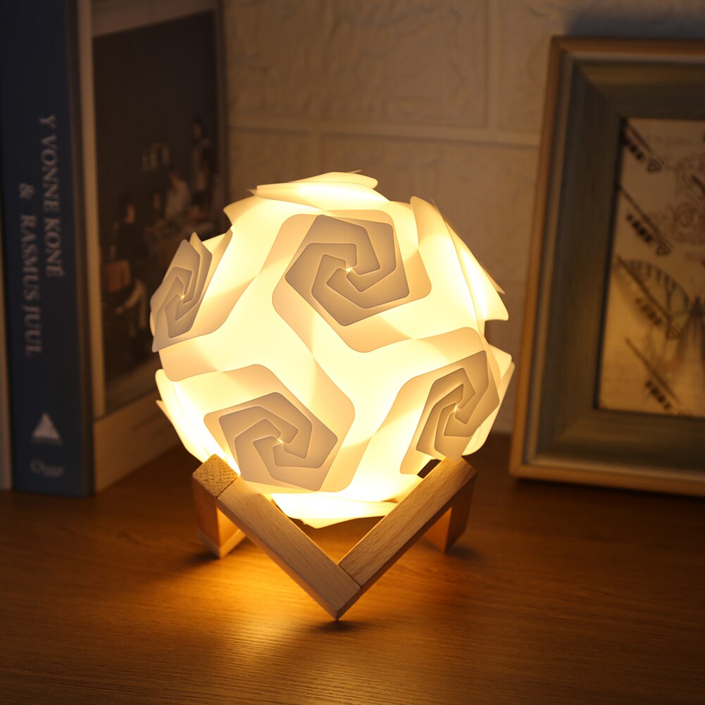 Nordic Modern Table Lamp Night Light Wooden Moon Round Ball Desk USB Light Home Bedroom Christmas Decoration Kid Children Gifts