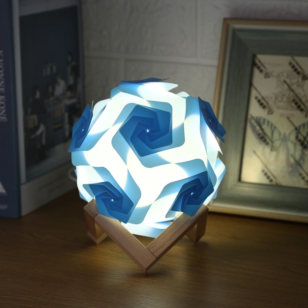 Nordic Modern Table Lamp Night Light Wooden Moon Round Ball Desk USB Light Home Bedroom Christmas Decoration Kid Children Gifts