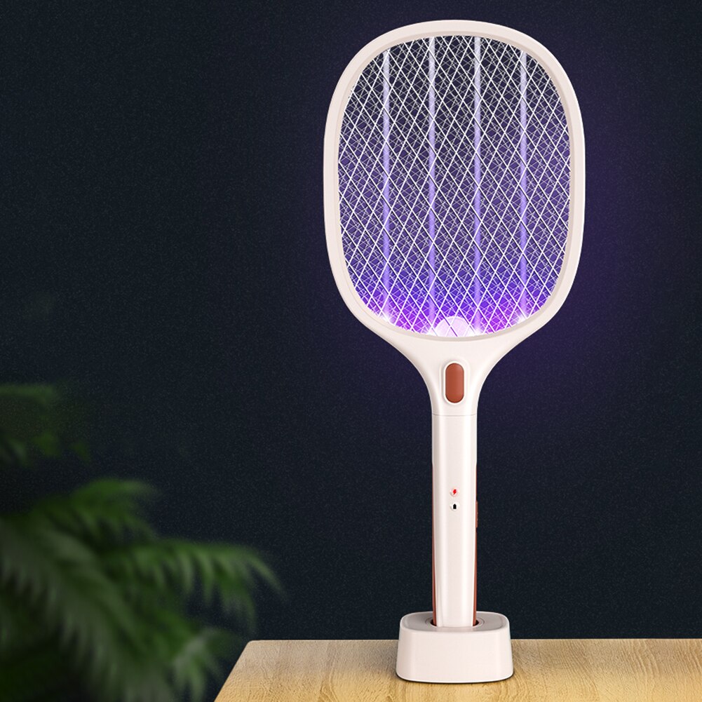 2in1 Electric Insect Racket Zapper USB 1200mAh Rechargeable Mosquito Swatter Kill Fly Bug Zapper Pest Killer Trap Mosquito Lamp