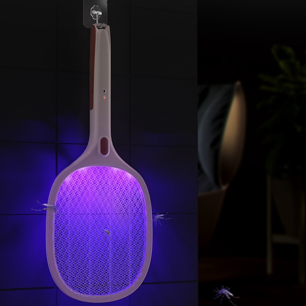 2in1 Electric Insect Racket Zapper USB 1200mAh Rechargeable Mosquito Swatter Kill Fly Bug Zapper Pest Killer Trap Mosquito Lamp