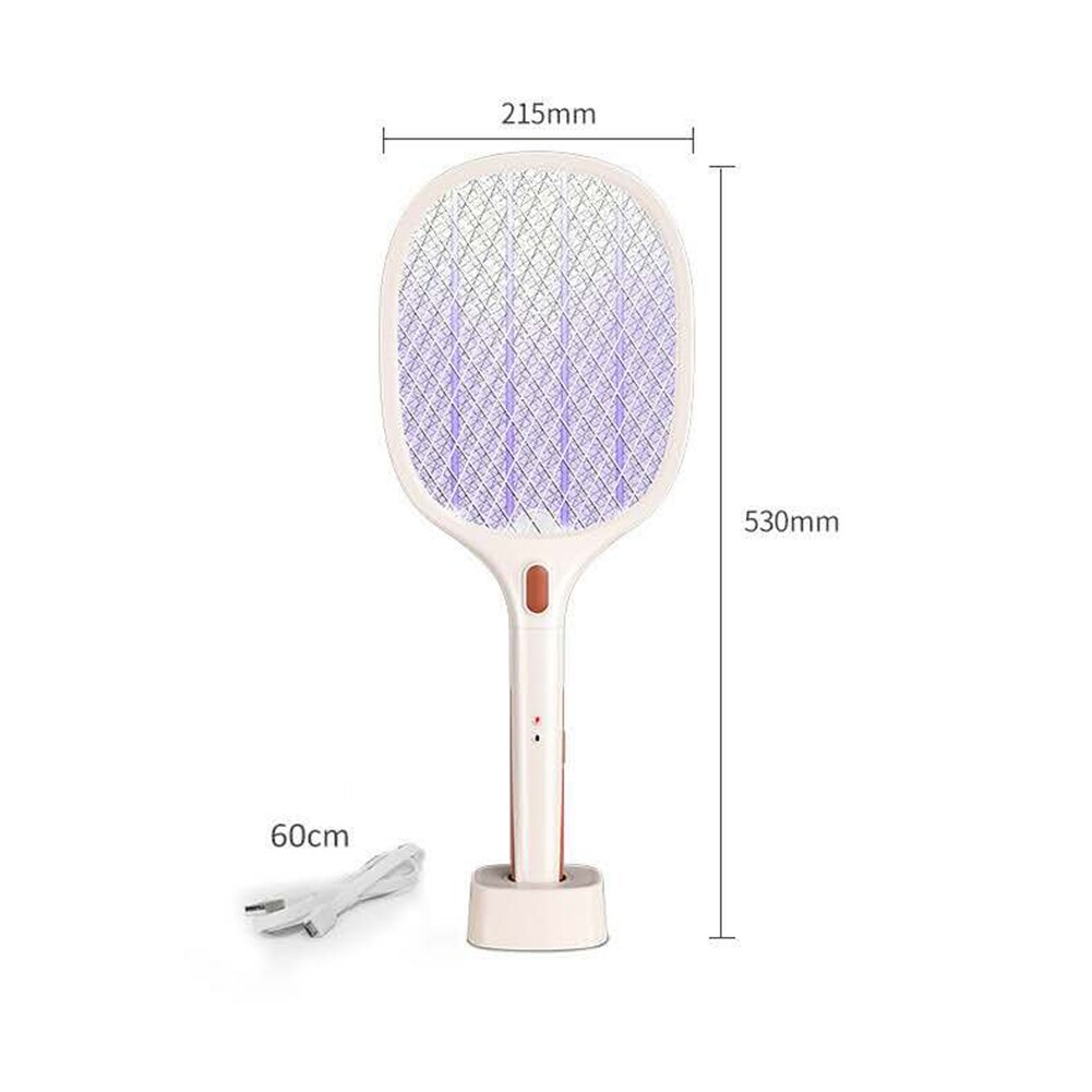 2in1 Electric Insect Racket Zapper USB 1200mAh Rechargeable Mosquito Swatter Kill Fly Bug Zapper Pest Killer Trap Mosquito Lamp