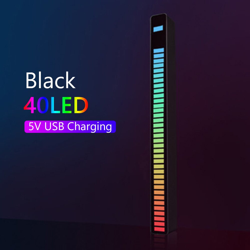 Voice-Activated Pickup Rhythm Lamp Strip Aluminum Alloy 8 Modes Car Home Sound Sensor Music RGB Night Light Bar Rhythm Lights