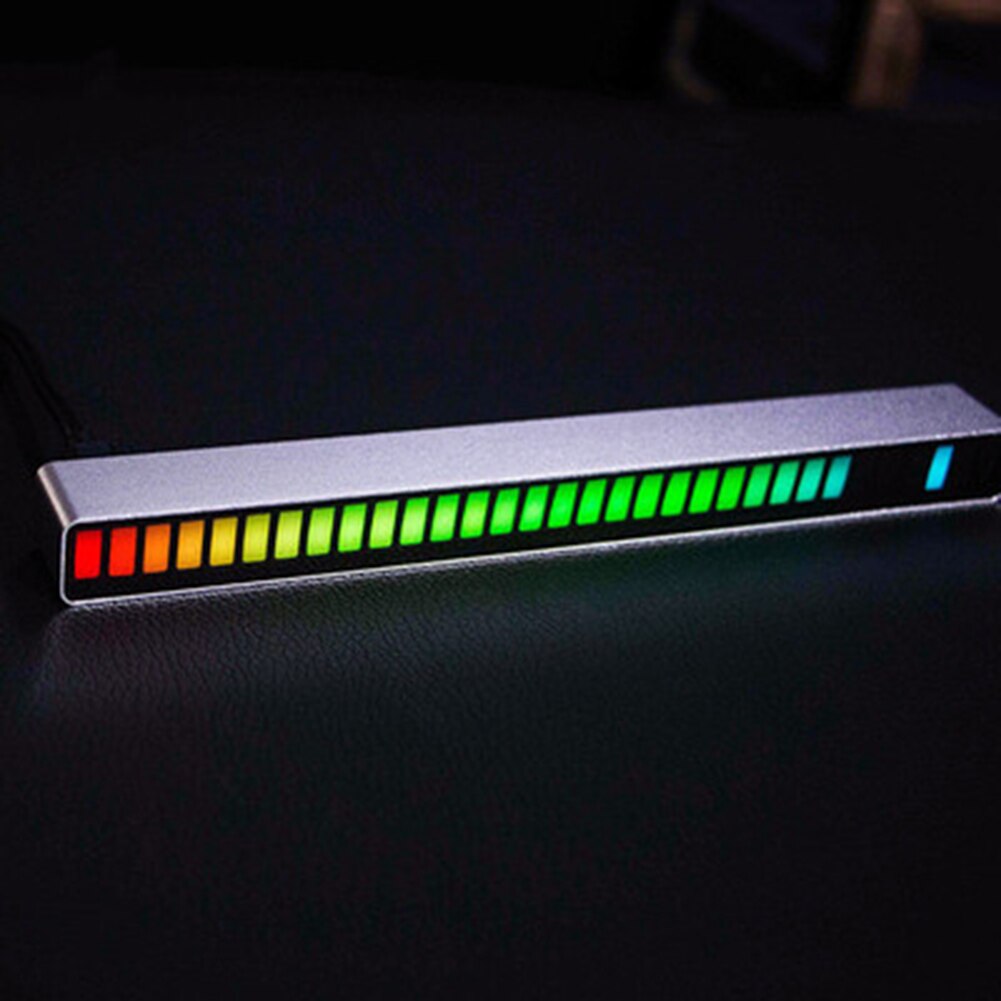 Voice-Activated Pickup Rhythm Lamp Strip Aluminum Alloy 8 Modes Car Home Sound Sensor Music RGB Night Light Bar Rhythm Lights