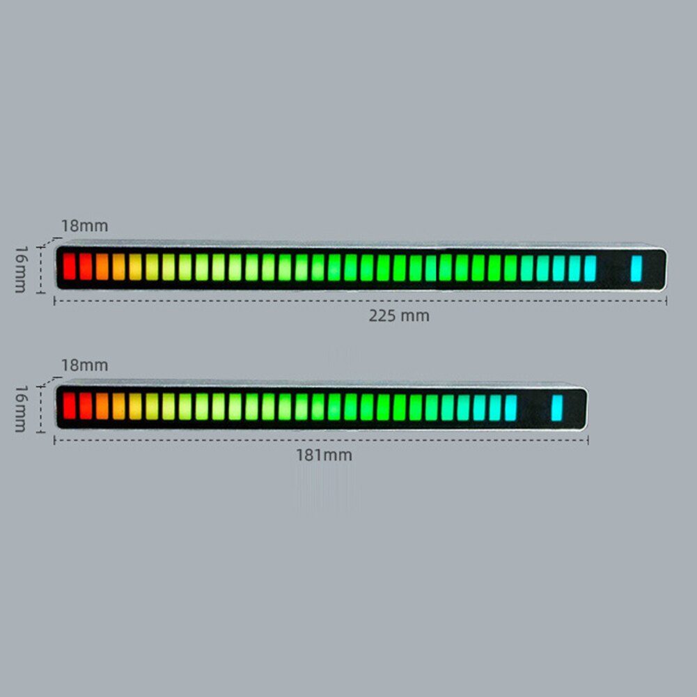 Voice-Activated Pickup Rhythm Lamp Strip Aluminum Alloy 8 Modes Car Home Sound Sensor Music RGB Night Light Bar Rhythm Lights