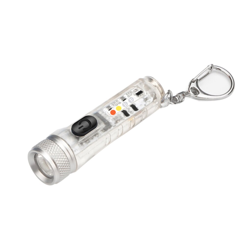 Mini Keychain Torch Flash Lights USB Rechargeable EDC LED Flashlight Lamp Waterproof Portable Light for Emergency Outdoor Tools