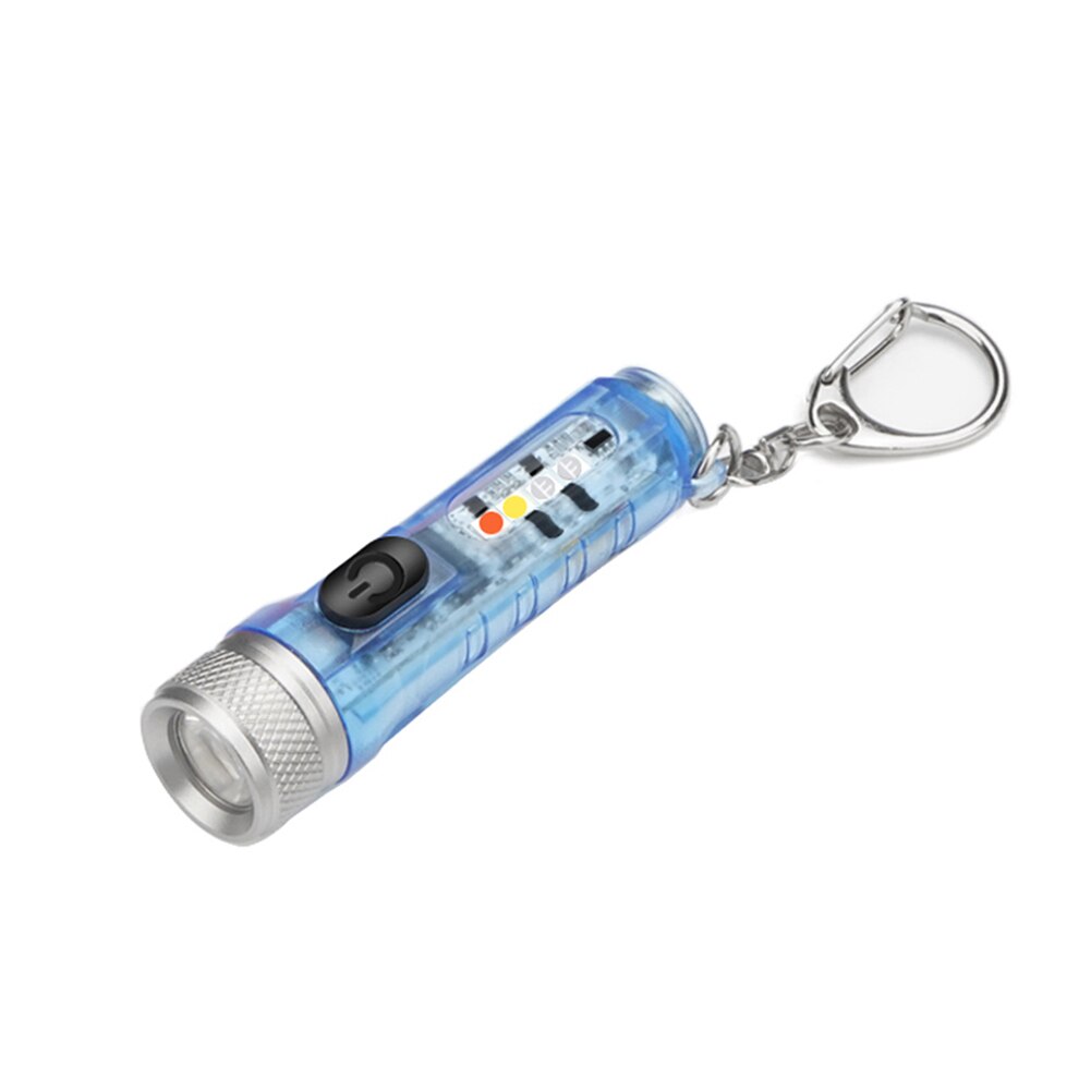 Mini Keychain Torch Flash Lights USB Rechargeable EDC LED Flashlight Lamp Waterproof Portable Light for Emergency Outdoor Tools