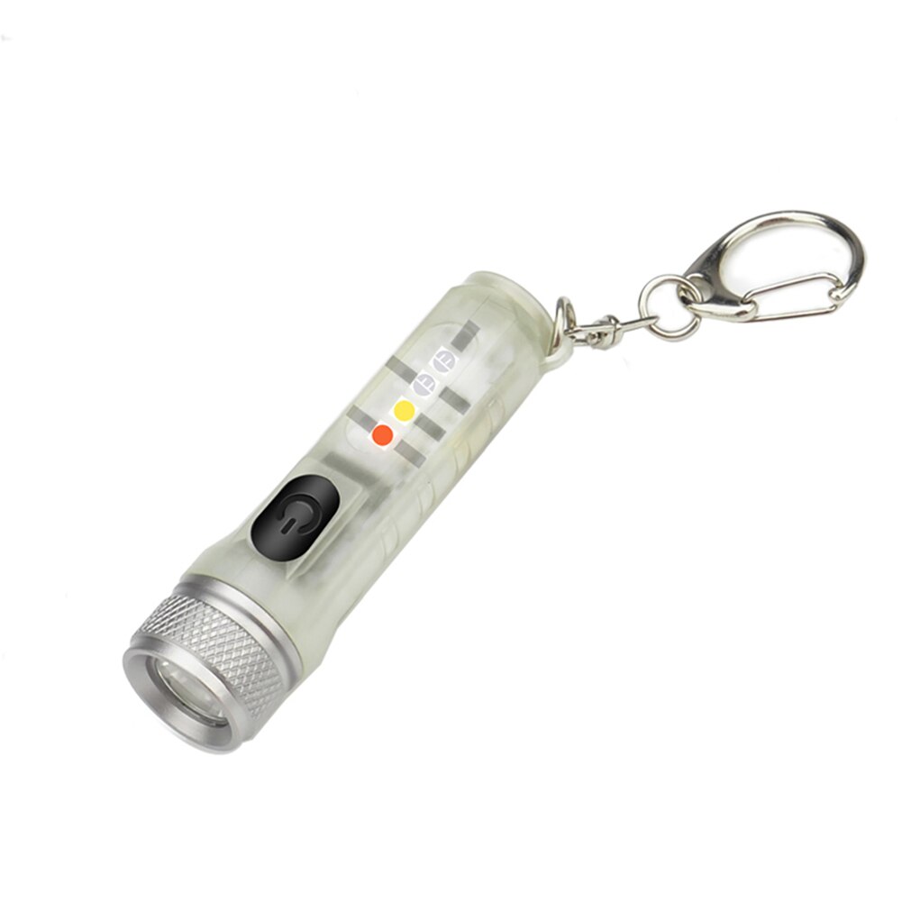 Mini Keychain Torch Flash Lights USB Rechargeable EDC LED Flashlight Lamp Waterproof Portable Light for Emergency Outdoor Tools