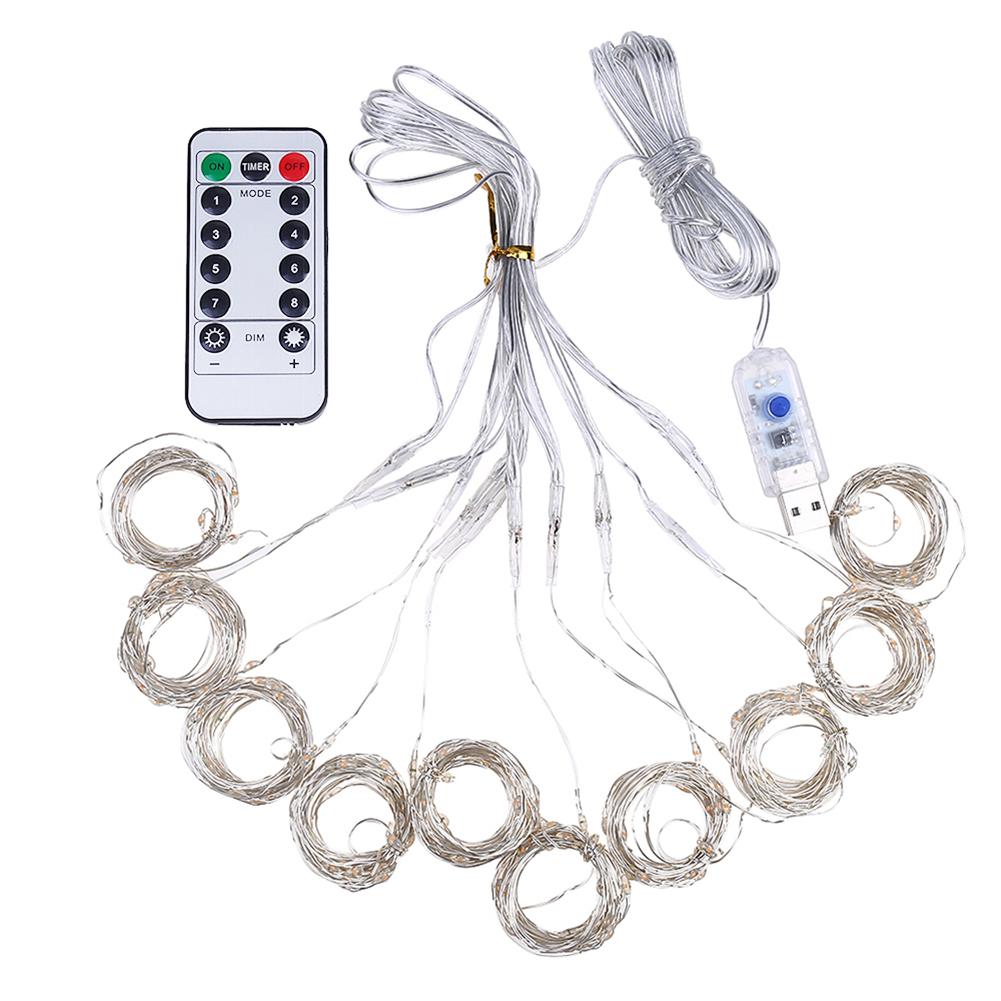 3M LED Fairy Curtain String Lights Garland 8 Mode USB Remote Control Curtain Lamp for Home New Year Holiday Christmas Decoration