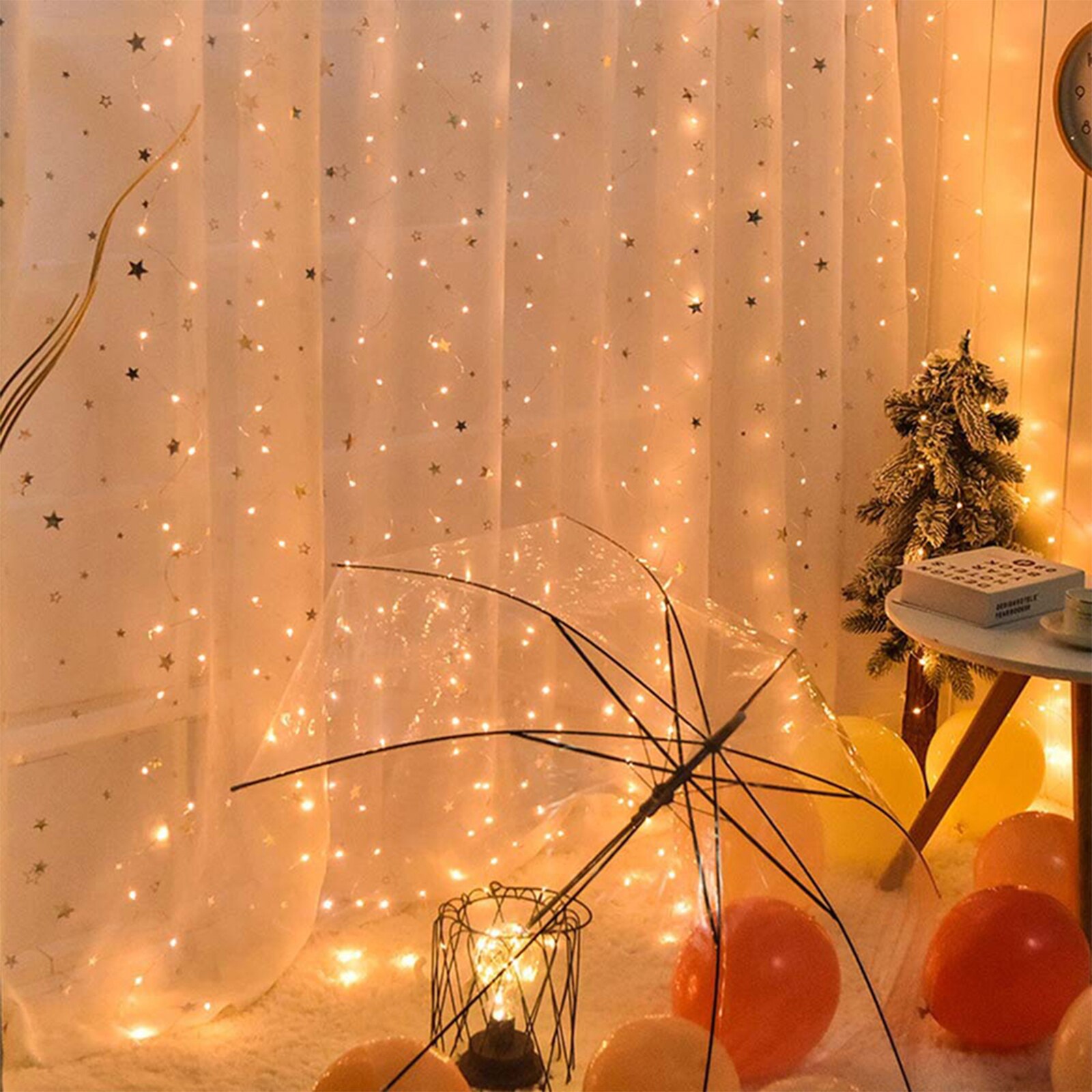 3M LED Fairy Curtain String Lights Garland 8 Mode USB Remote Control Curtain Lamp for Home New Year Holiday Christmas Decoration