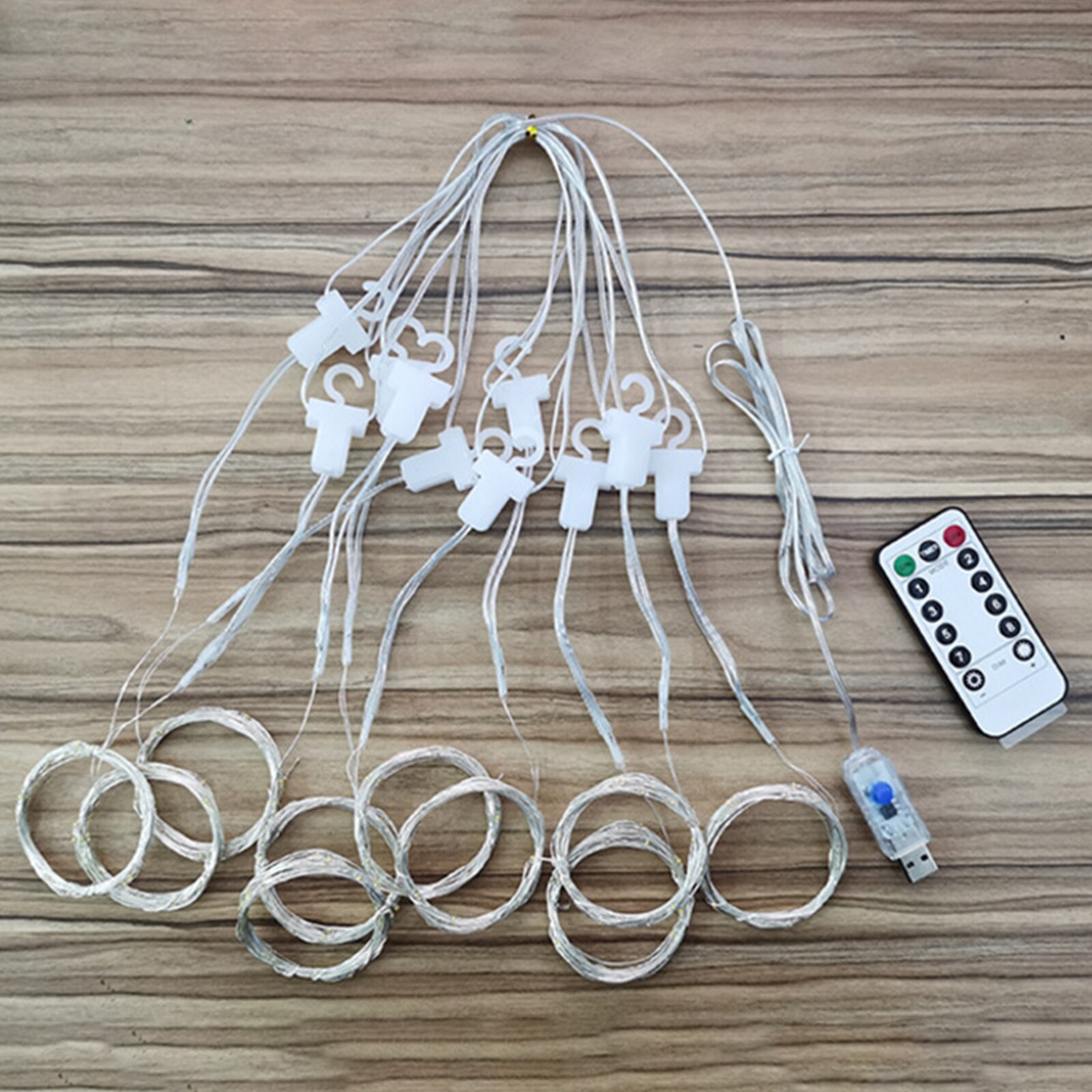 3M LED Fairy Curtain String Lights Garland 8 Mode USB Remote Control Curtain Lamp for Home New Year Holiday Christmas Decoration