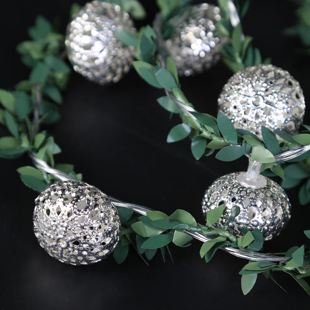 2M LED Fairy String Light Warm White String Lights Gold/Silver Rattan Ball String Lamp for Christmas Decoration Holiday Lighting