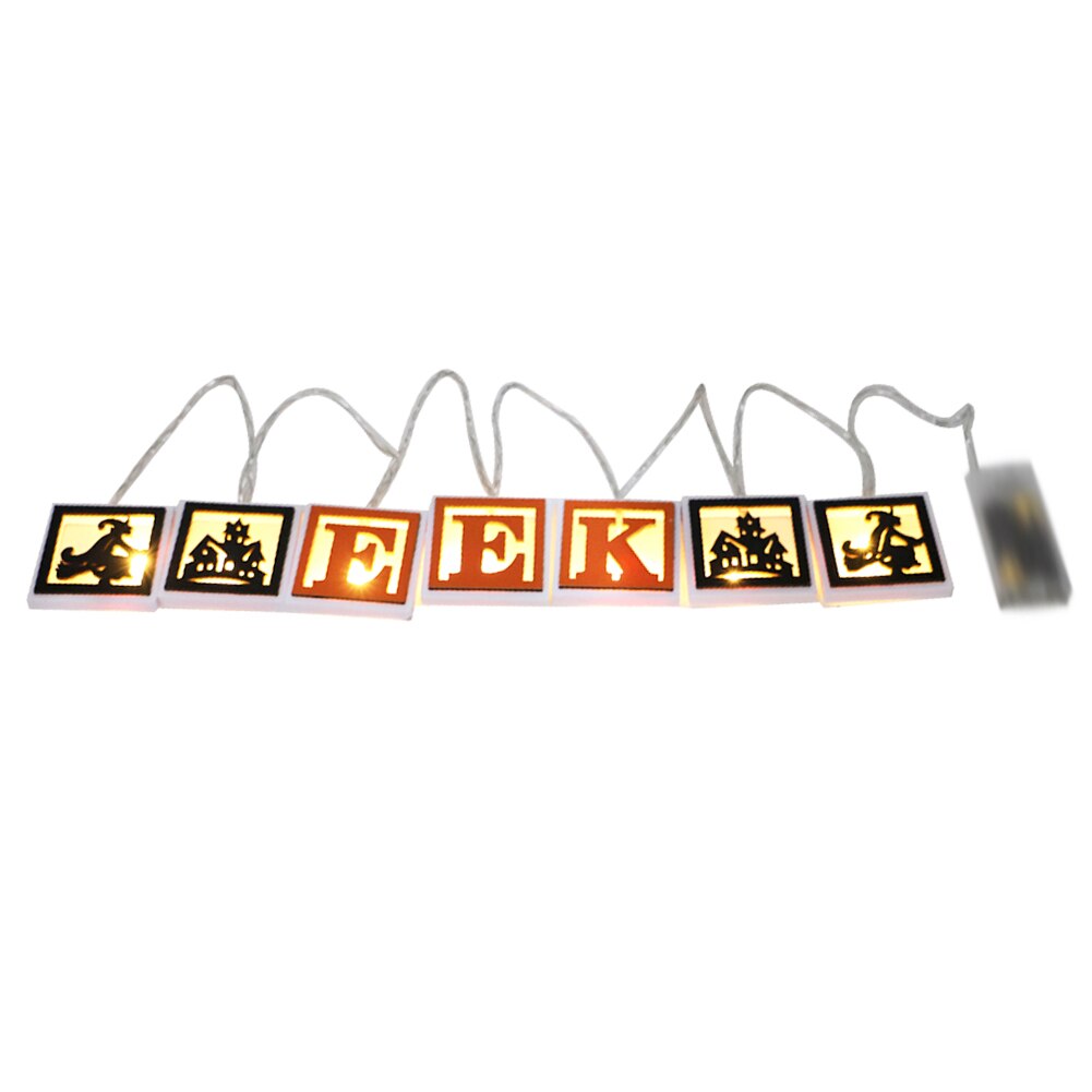 Fairy LED String Lights Home Decoration Halloween Letters Pendant Crafts for Christmas Tree Festival Party Decoration Lighting