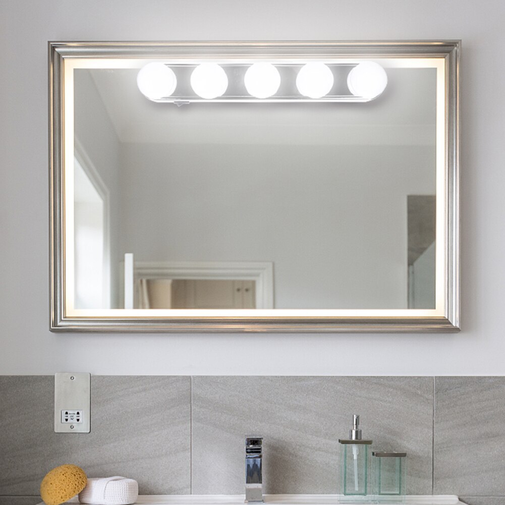 4/5 LED Makeup Light Highlight Mirror Suction Bathroom Dressing Lamp Battery Powered White Base Desktop Decoration Night Lights