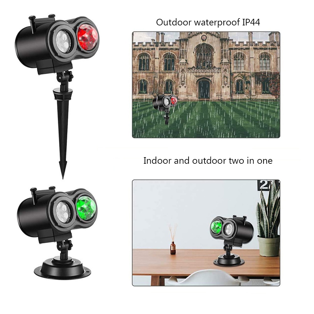 12/16 Christmas Pattern Laser Projector Light for Xmas New Year Stage Party Decoration Outdoor Garden Waterproof Projection Lamp