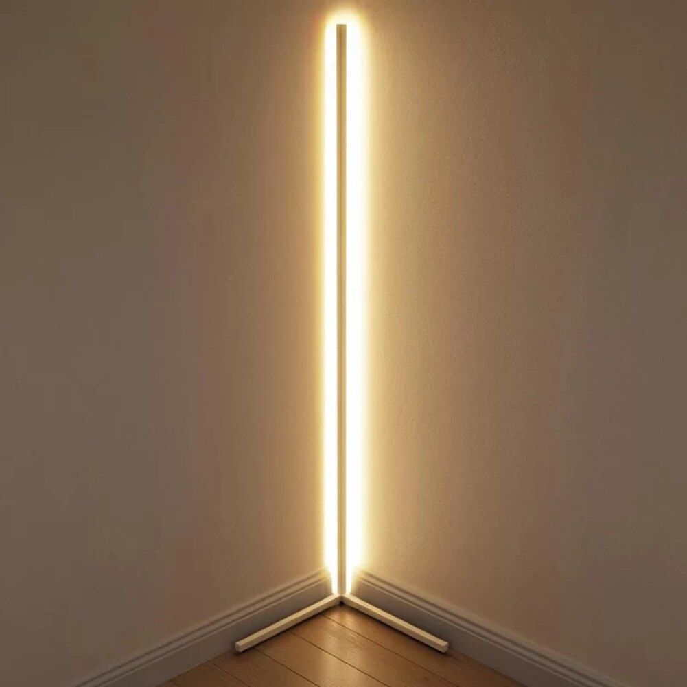 Nordic LED Floor Lamp Modern Simple Warm White Corner Rod Floor Light for Living Room Bedroom Atmosphere Standing Indoor Light