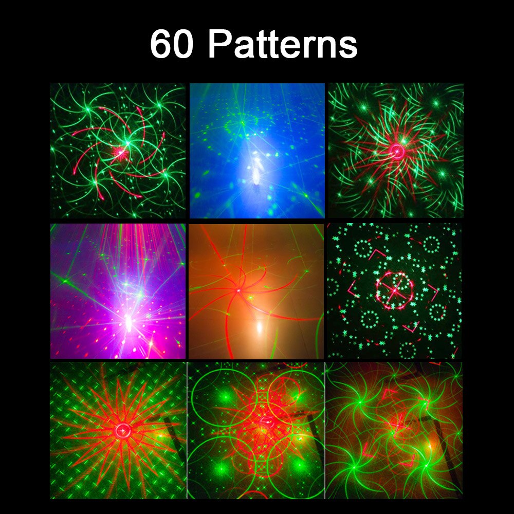 128 Patterns Laser Projector Light Voice Control RGB Strobe Effect Stage Light For Party Show DJ Home KTV Disco Lamps