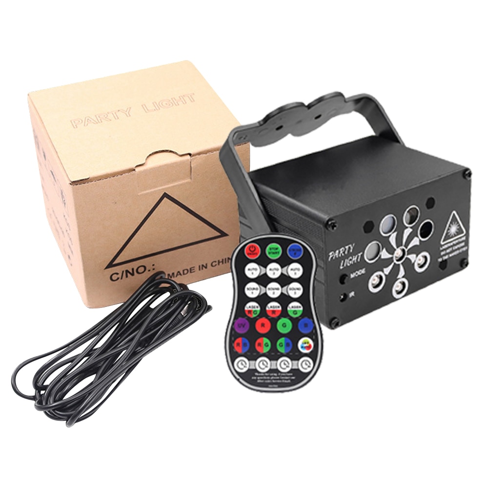 RGB Laser Projector Lamp USB Rechargeable LED Disco Light Party Show DJ Stage Lighting Effect Lamp For Home KTV Wedding Festival