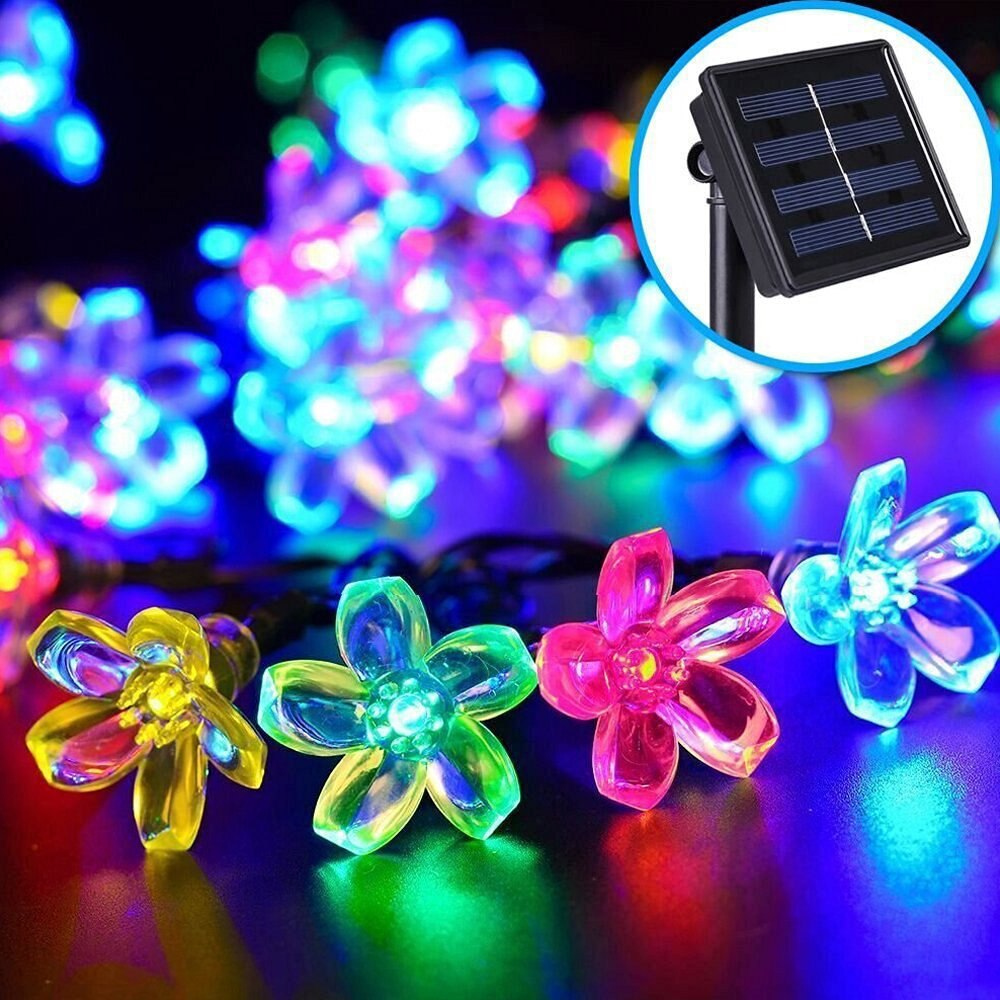 7m 50LED Flower Solar Lamp LED String Light Solar Power Fairy Lights String Garlands Christmas Decor Light For Outdoor Garden