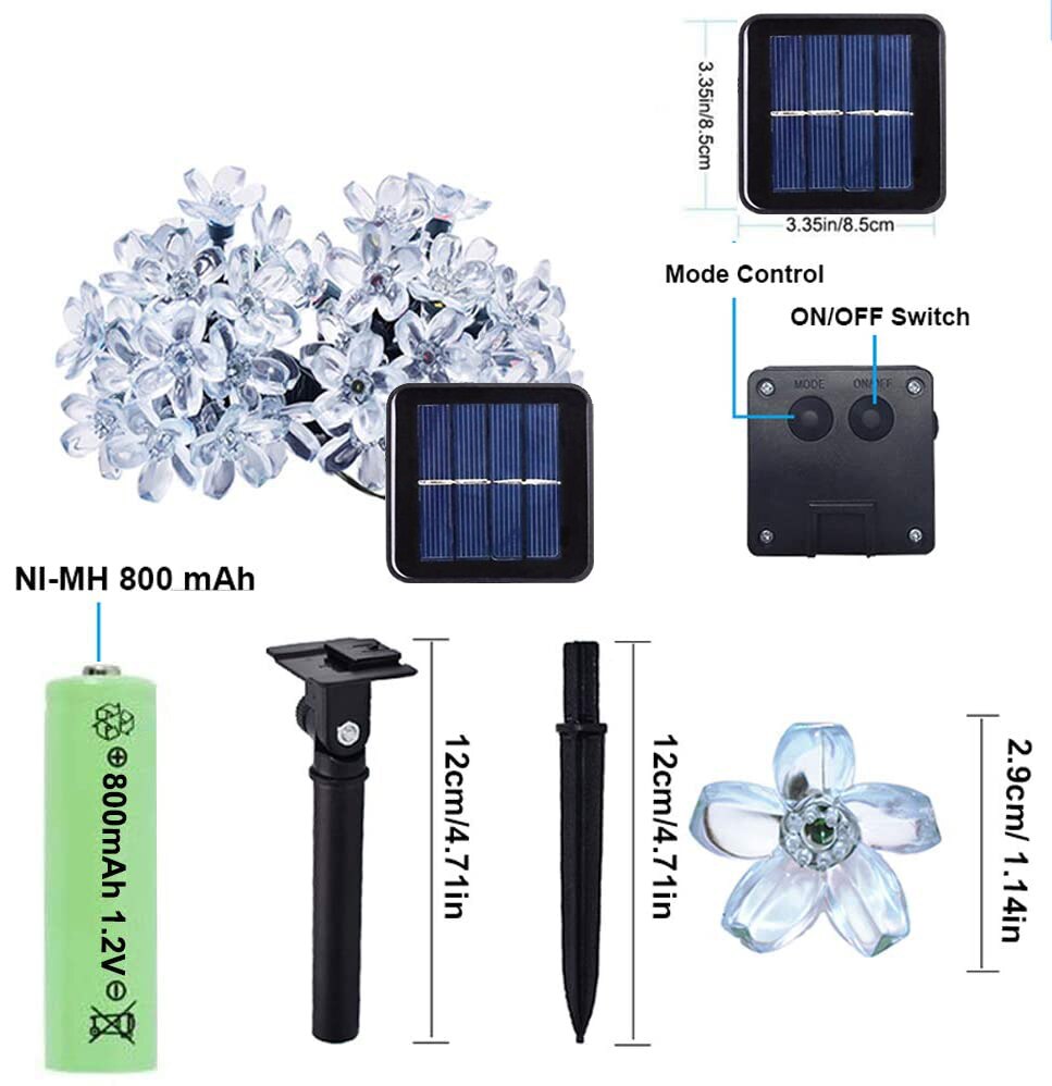 7m 50LED Flower Solar Lamp LED String Light Solar Power Fairy Lights String Garlands Christmas Decor Light For Outdoor Garden
