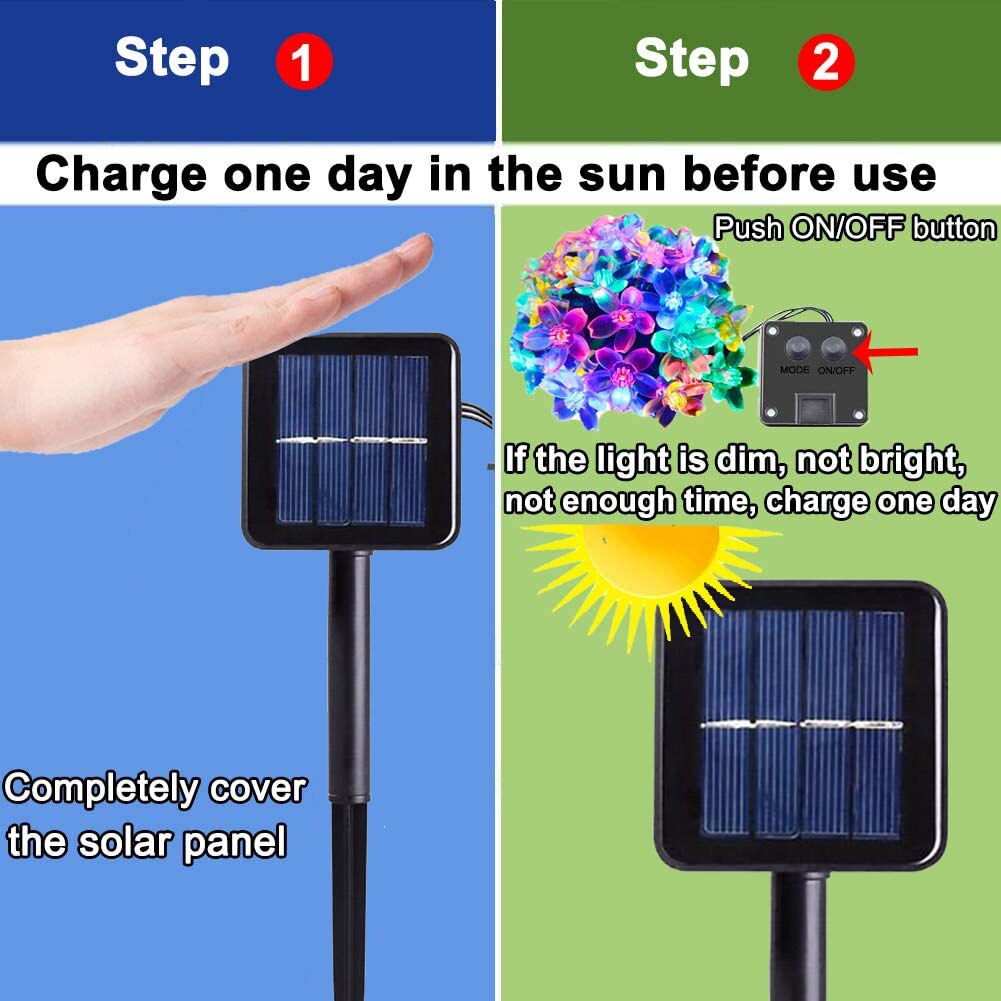 7m 50LED Flower Solar Lamp LED String Light Solar Power Fairy Lights String Garlands Christmas Decor Light For Outdoor Garden