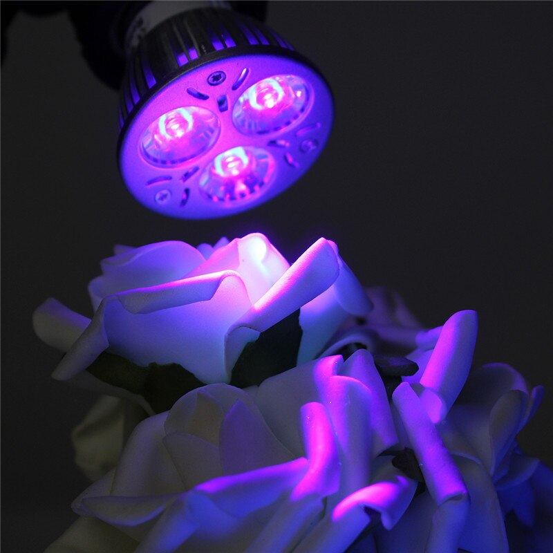 LED Grow Light E27 B22 GU10 3W AC85-265V UV Ultraviolet Purple LED Spotlight Bulb Plant Lamp for Greenhouse Hydroponics System