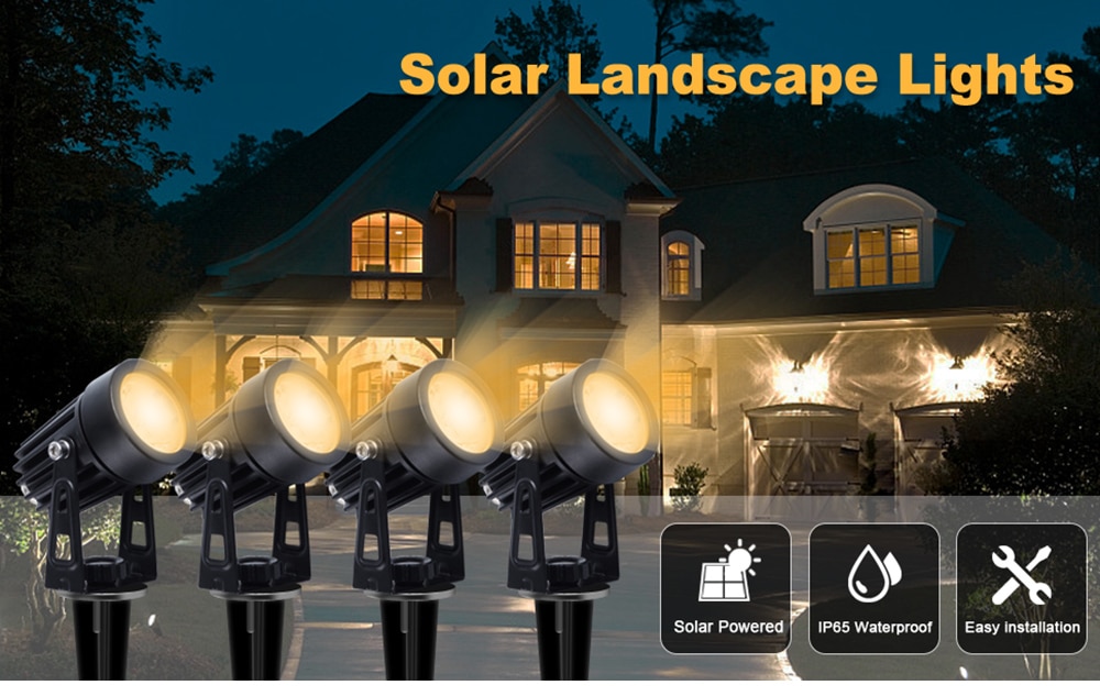 1 TO 4 RGB Outdoor Solar Landscape Light LED IP65 Waterproof Solar Lamp Automatic On/Off Solar Wall Light Garden Patio Lawn Lamp