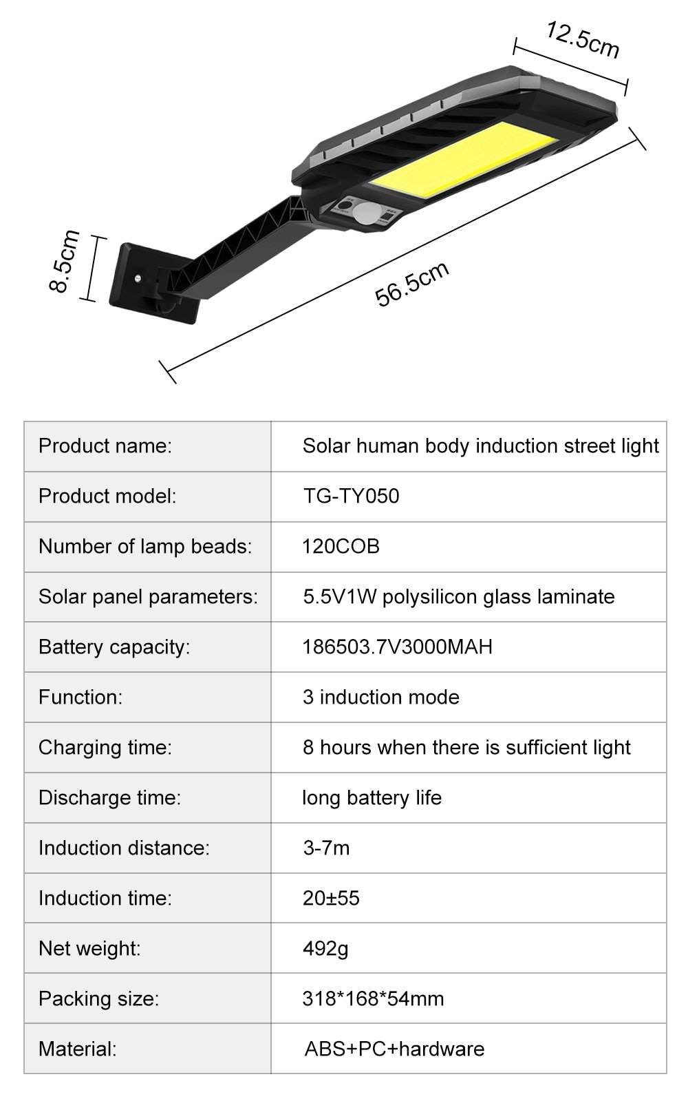 180COB Solar Outdoor Lamp LED Motion Sensor Street Lights IP65 Waterproof Remote Control Solar Lights For Garden Door Wall Lamp