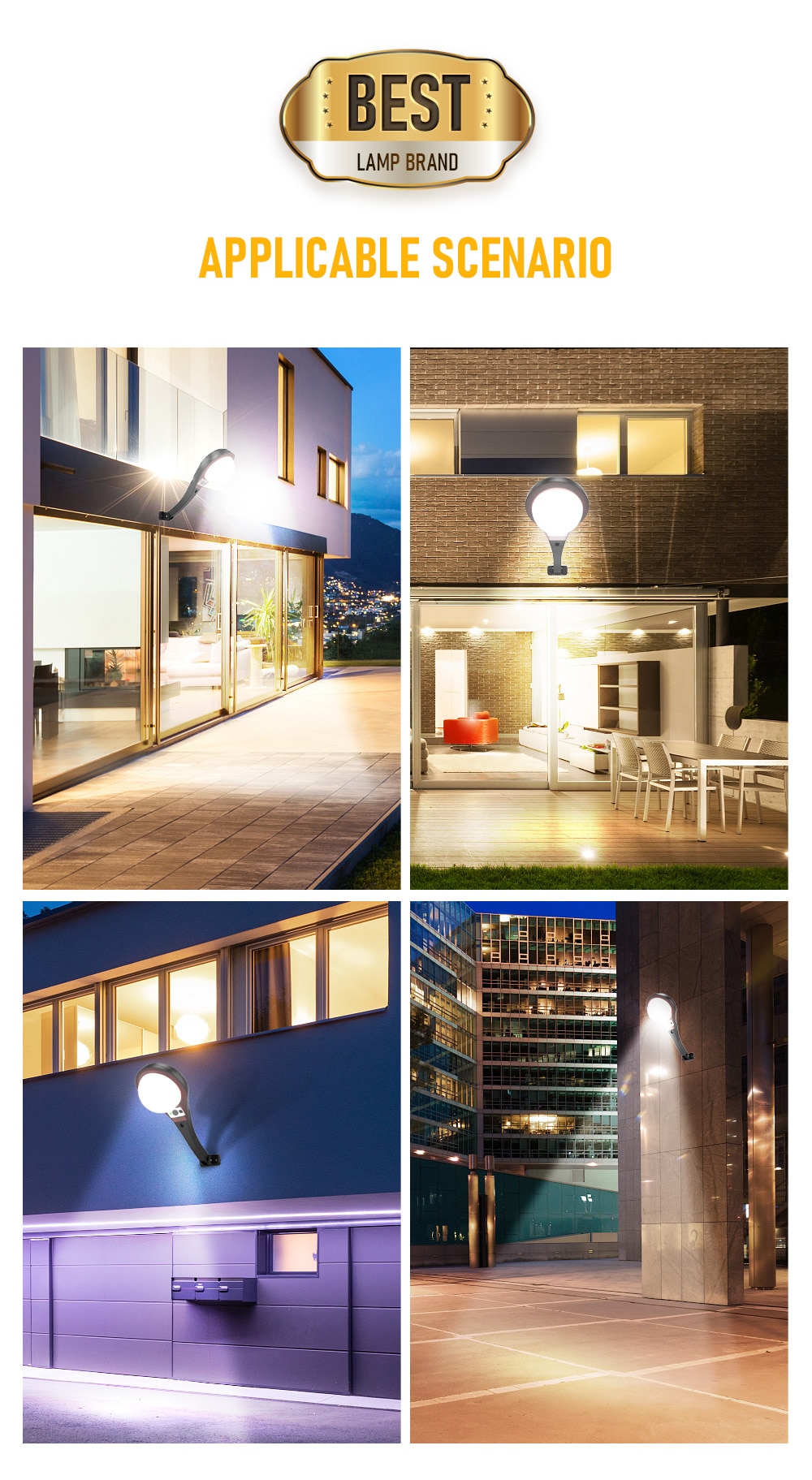 66 Led Solar Light Outdoor Waterproof Street Light Rotable Pole Solar Street Lamp Wall Lamp With 3 Modes For Garden