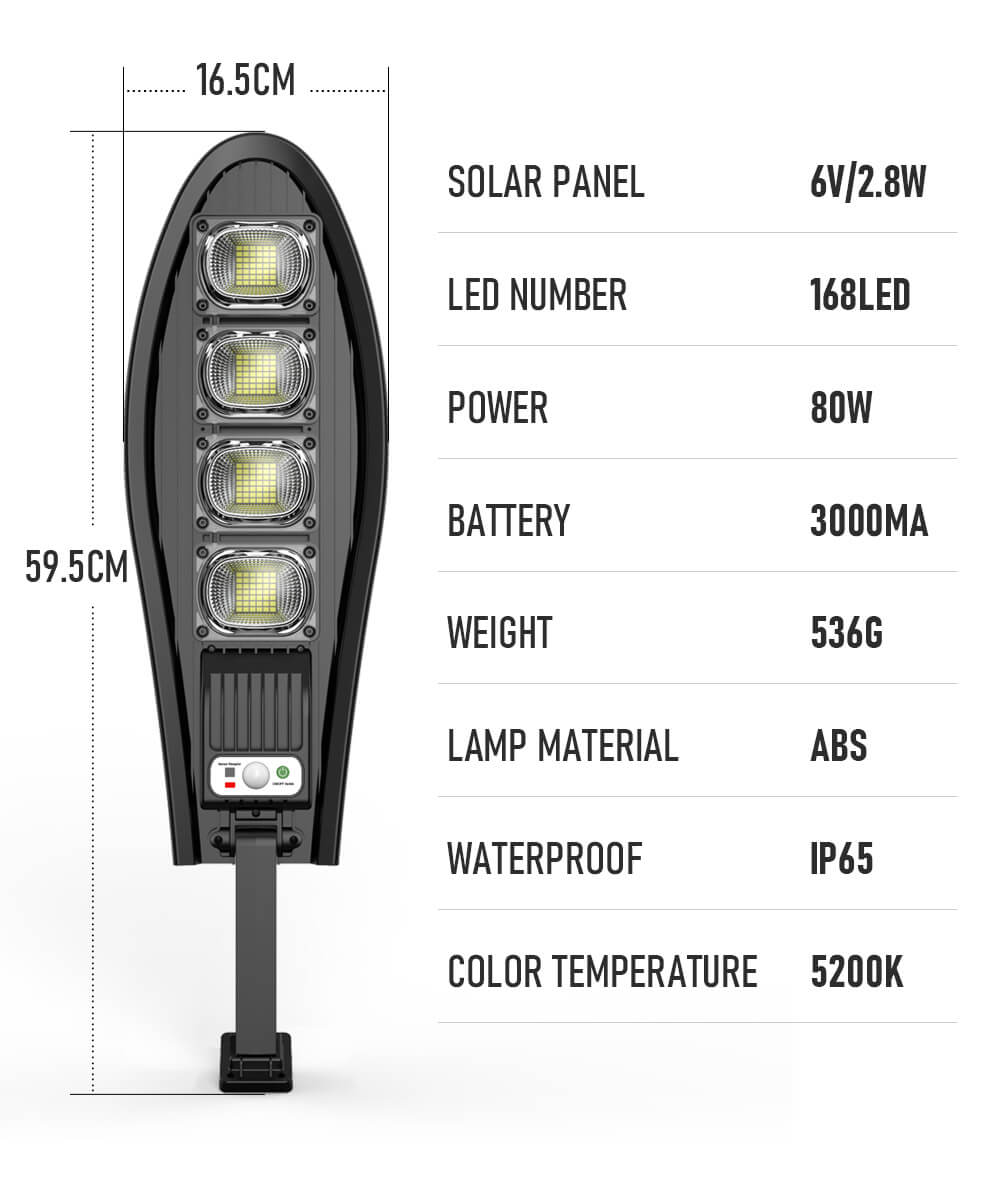 42/84/126/168 LED Super Bright Outdoor Solar Lamp 3000mAh IP65 Waterproof Street Lights Motion Sensor Garden Yard Wall Light