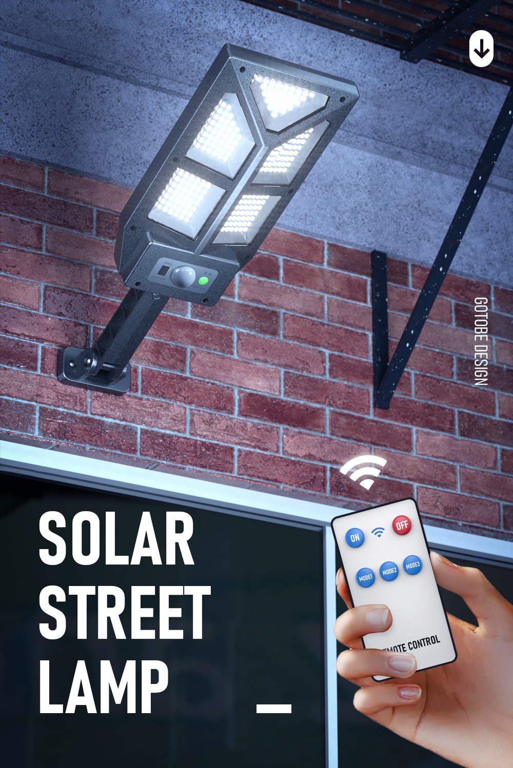 196 LED Solar Street Lights Outdoor Motion Sensor 3 Light Mode Waterproof Security Lighting Solar Lamp for Garden Patio Yard