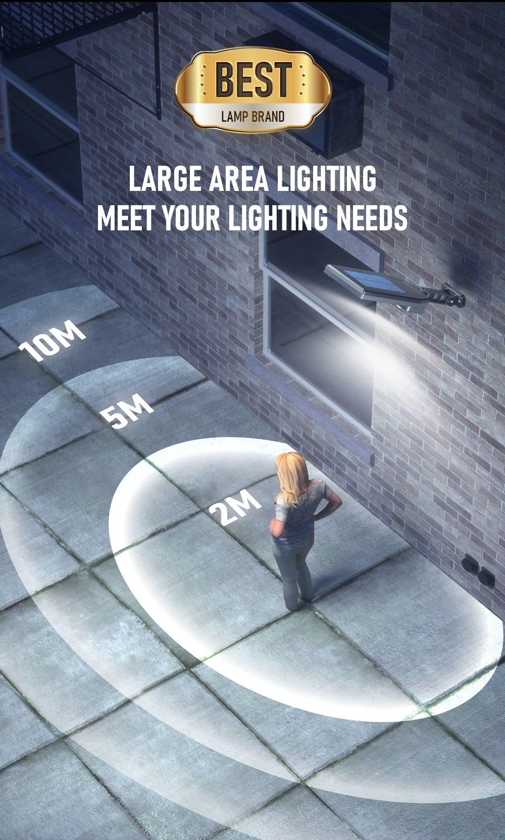 196 LED Solar Street Lights Outdoor Motion Sensor 3 Light Mode Waterproof Security Lighting Solar Lamp for Garden Patio Yard