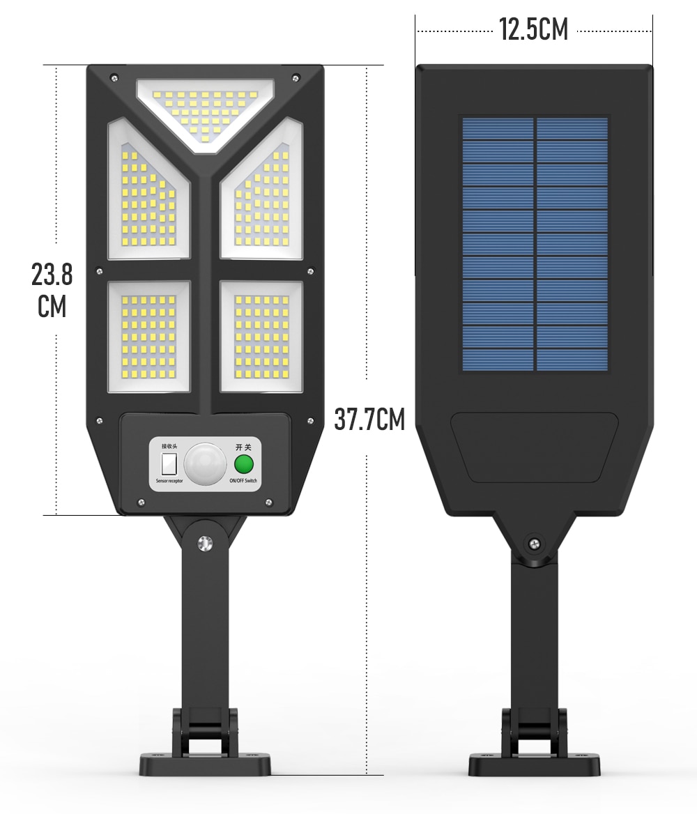 196 LED Solar Street Lights Outdoor Motion Sensor 3 Light Mode Waterproof Security Lighting Solar Lamp for Garden Patio Yard