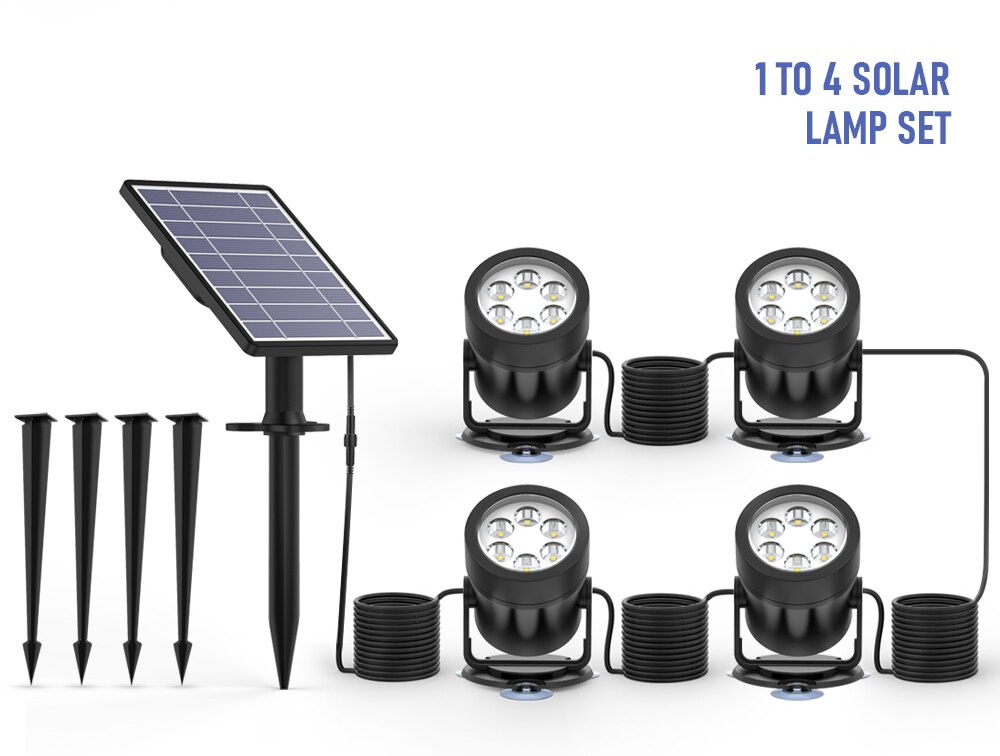 1 TO 4 LED Solar Underwater Pond Lights IP68 Waterproof Outdoor Swimming Pool Light Garden Decoration Path Lawn Landscape Lamp