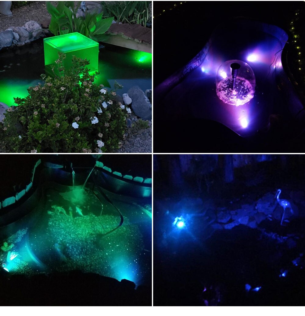 1-To-5 RGB Outdoor Solar Underwater Lights IP65 Waterproof LED Solar Lawn Lights For Swimming Pool Fish Pond Courtyard Lawn