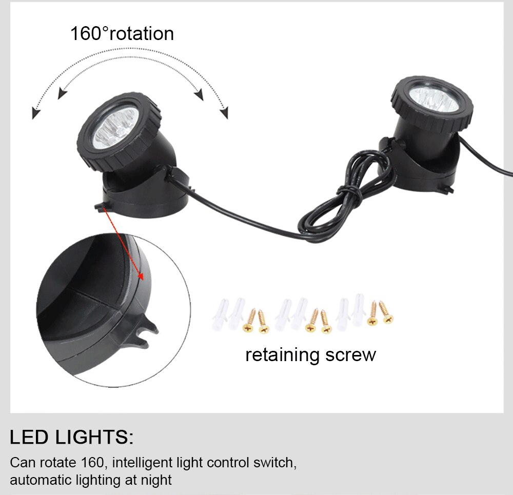 1-To-5 RGB Outdoor Solar Underwater Lights IP65 Waterproof LED Solar Lawn Lights For Swimming Pool Fish Pond Courtyard Lawn