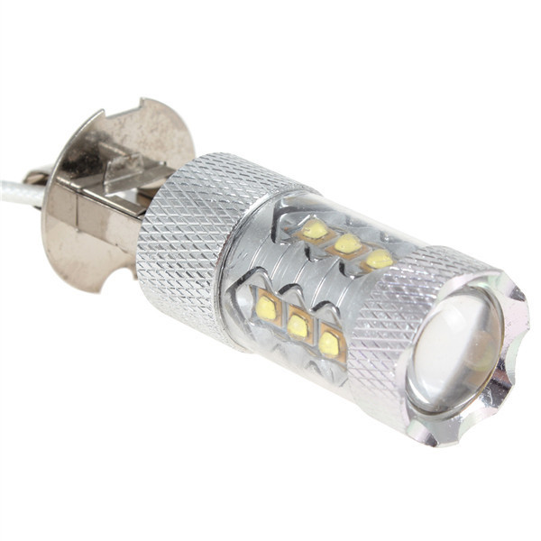 New Arrival H3 Socket 80W LED Car Light Xenon Pure White XBD R3 Lens High Power Auto Fog Light Daytime Running Led Bulb 12V