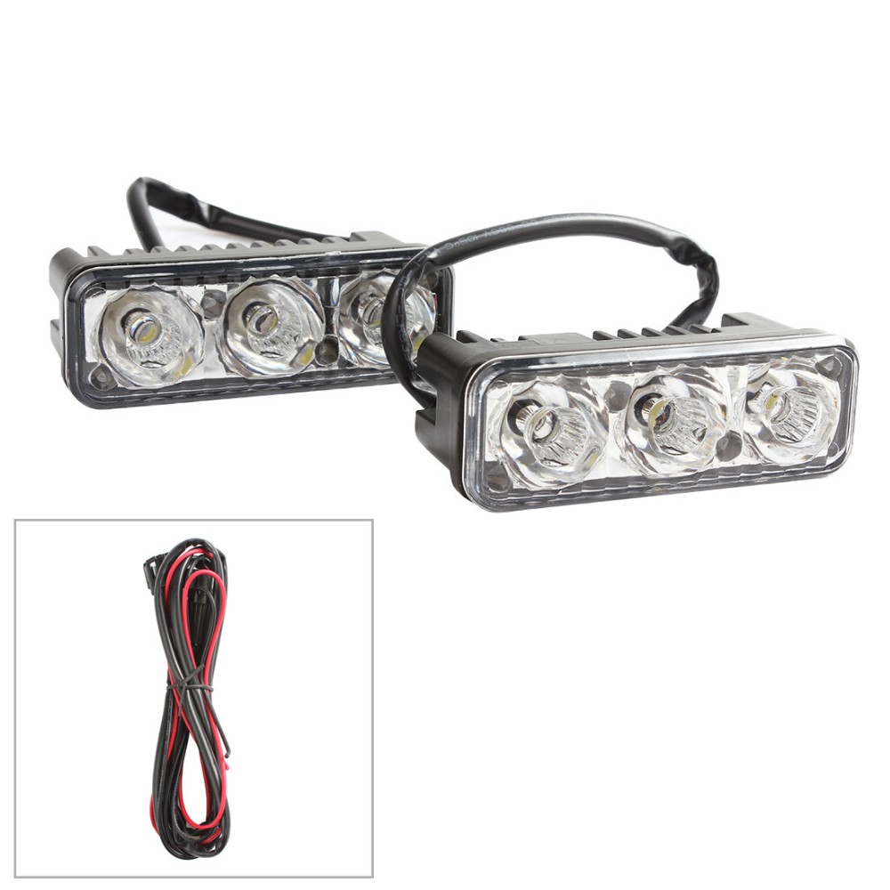 One Pair LED Daytime Running Light DRL Lights 9 16V Universal Waterproof LED Car Fog Lamp