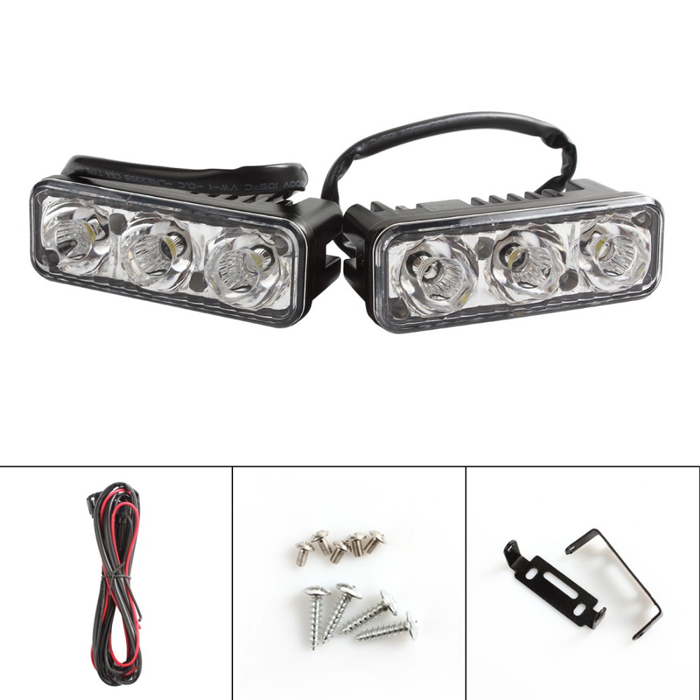 One Pair LED Daytime Running Light DRL Lights 9 16V Universal Waterproof LED Car Fog Lamp