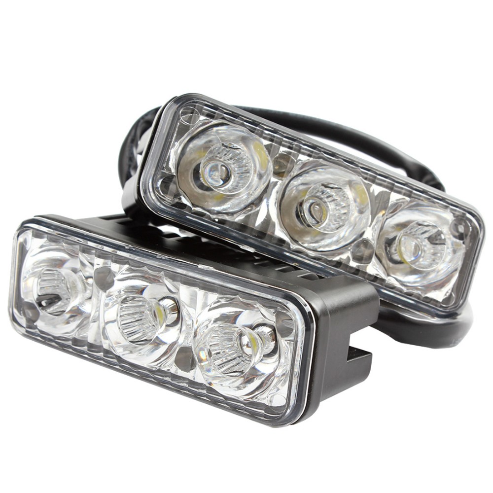 One Pair LED Daytime Running Light DRL Lights 9 16V Universal Waterproof LED Car Fog Lamp