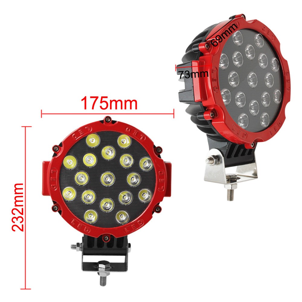 51W 13740LM Black 7x LEDS Work Spot Flood Beam Light Car Vehicle 4WD Lamp DC 10 30V